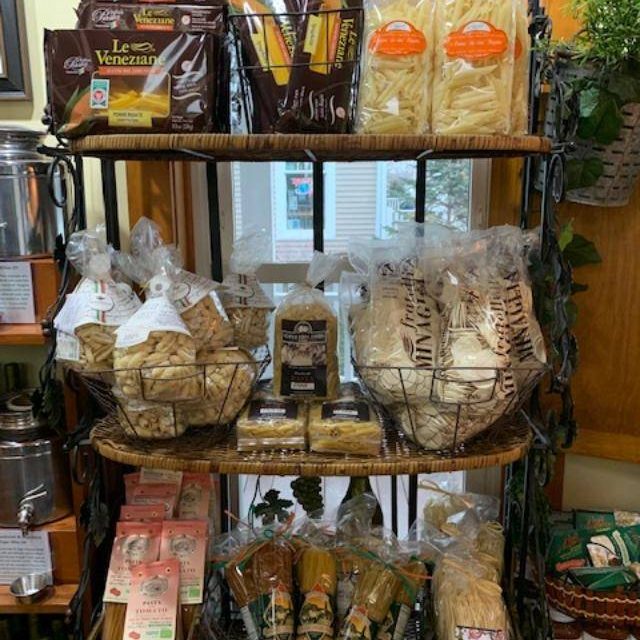 in-store display of pastas at The Olive Branch